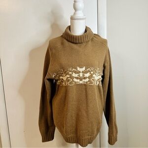 Vintage Valentino Studio Turtleneck Knit Sweater with Scandinavian Pattern